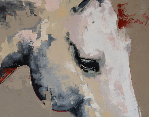 Trouble Sleeping by Richard Thackham — detail of the horse's eye and face