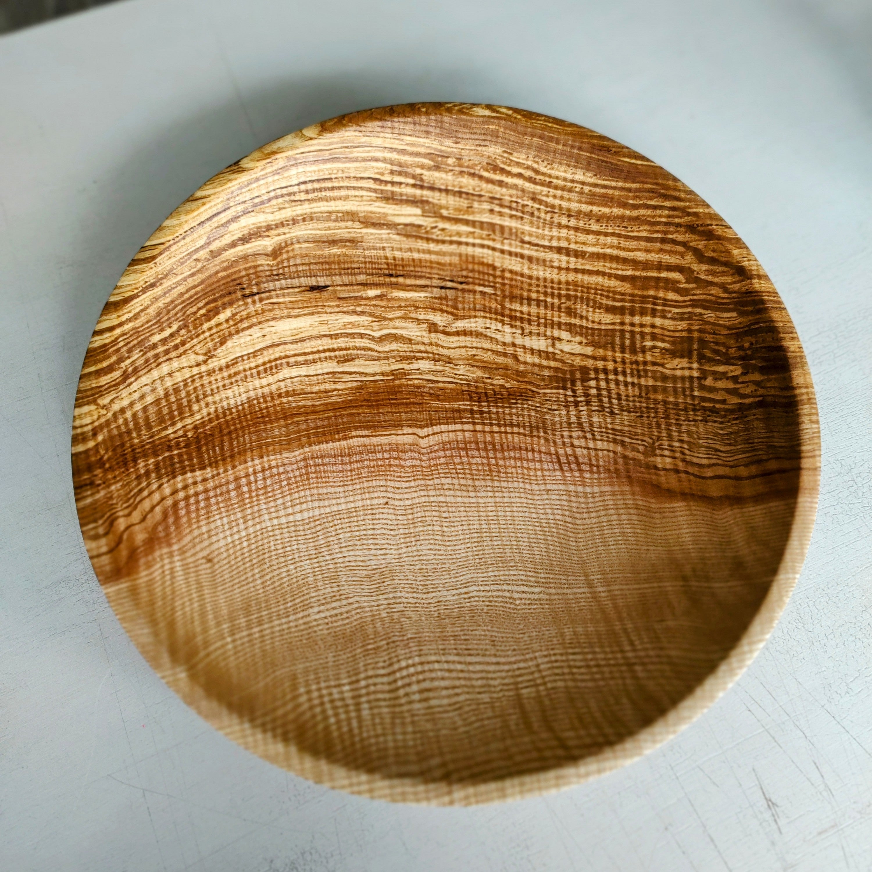 Jack Astbury - Curly Ash Hand Turned wooden Bowl - Primrose Gallery and Framing 