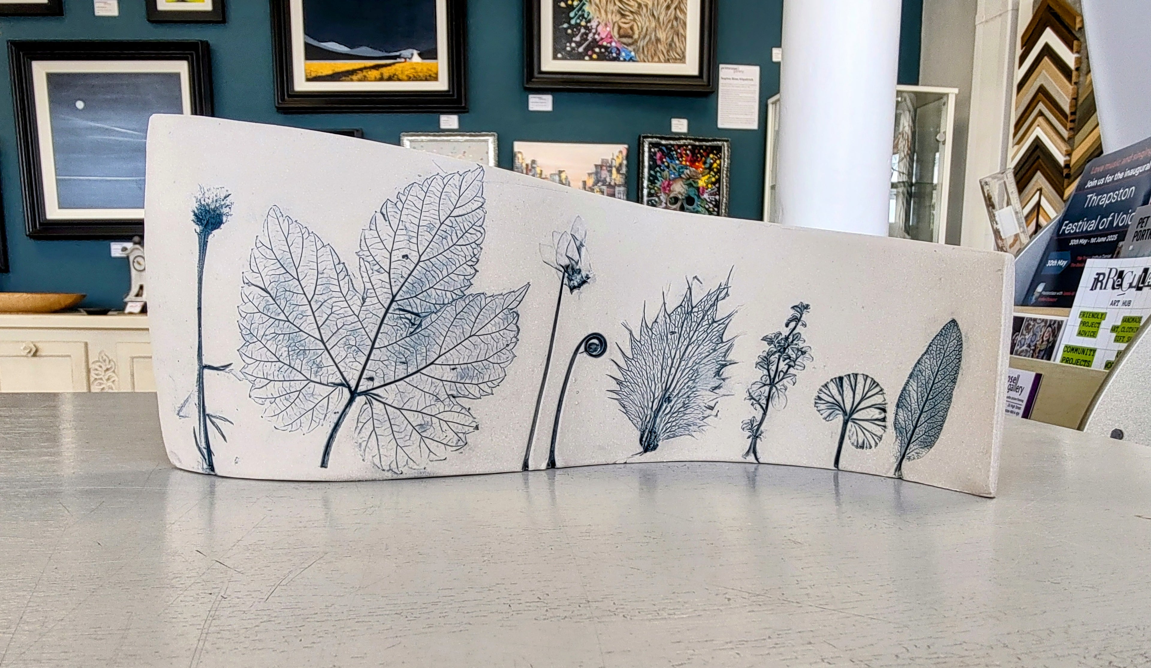 Dawn Isaac- Nature Inspired Curved Ceramic Sculture - Primrose Gallery and Framing 
