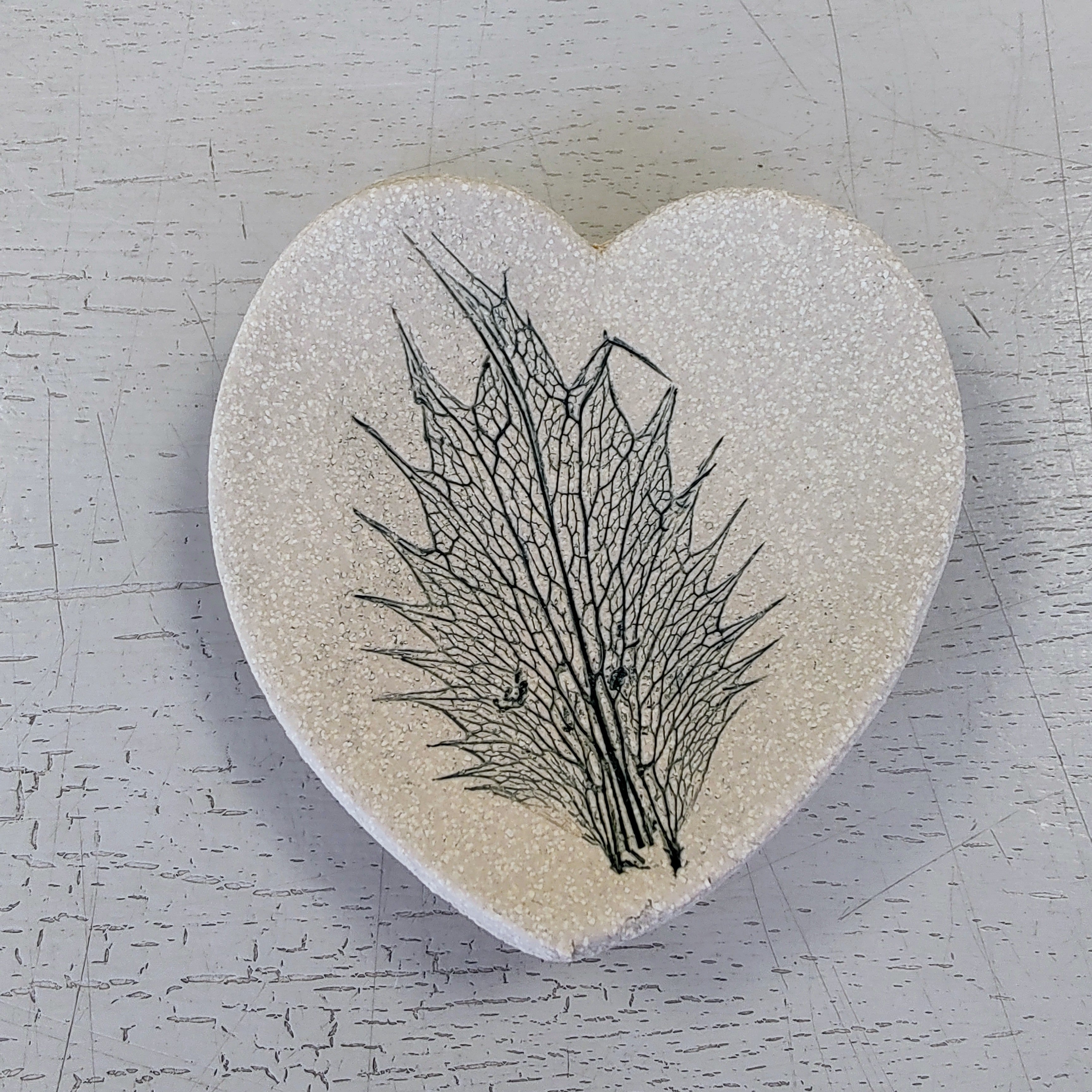 Dawn Isaac- Ceramic Nature Inspired Heart Trinket Dish, #1 - Primrose Gallery and Framing 