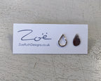Zoe Ruth- Silver Asymmetric Tear Drop Studs - Primrose Gallery and Framing 