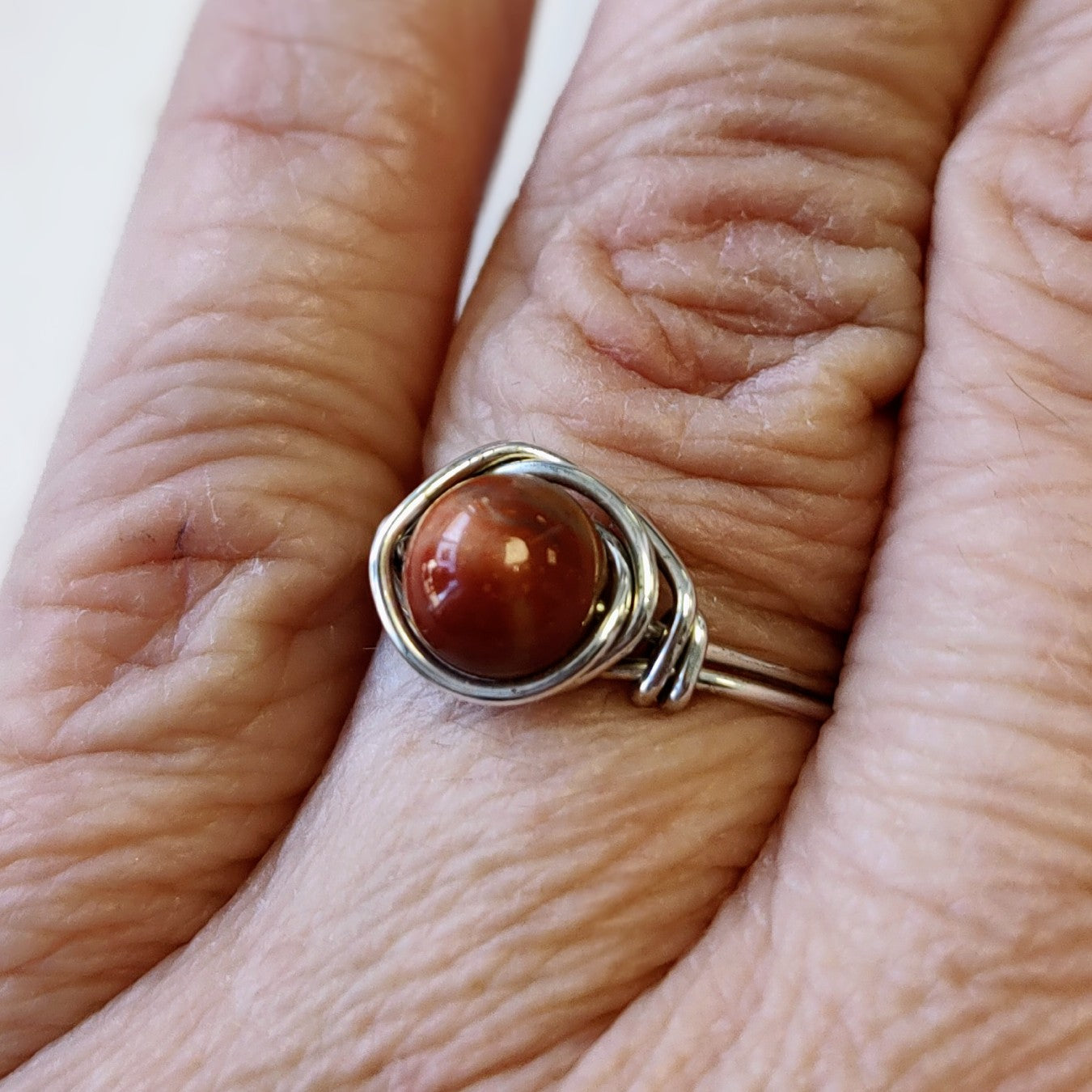 Zoe Ruth- Silver or Copper Wire Gemstone Ring - Primrose Gallery and Framing 