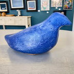 Dawn Isaac- Glazed Blue Ceramic Outdoor Bird - Primrose Gallery and Framing 