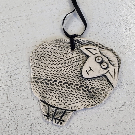 Dawn Isaac- Ceramic Hanging Sheep, Black