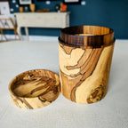 Jack Astbury - Spalted Beech Hand Turned wooden Lidded Canister Jar - Primrose Gallery and Framing 