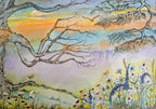 Jane Warwick - Song Birds, Original Mounted pen, Ink and Watercolour - Primrose Gallery and Framing 