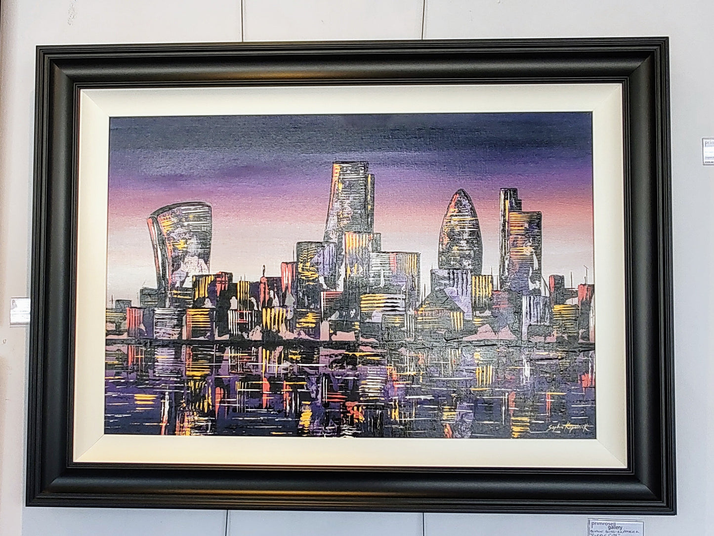 Sophie Bliss Kilpatrick- Purple City, Framed Original Acrylic Painting