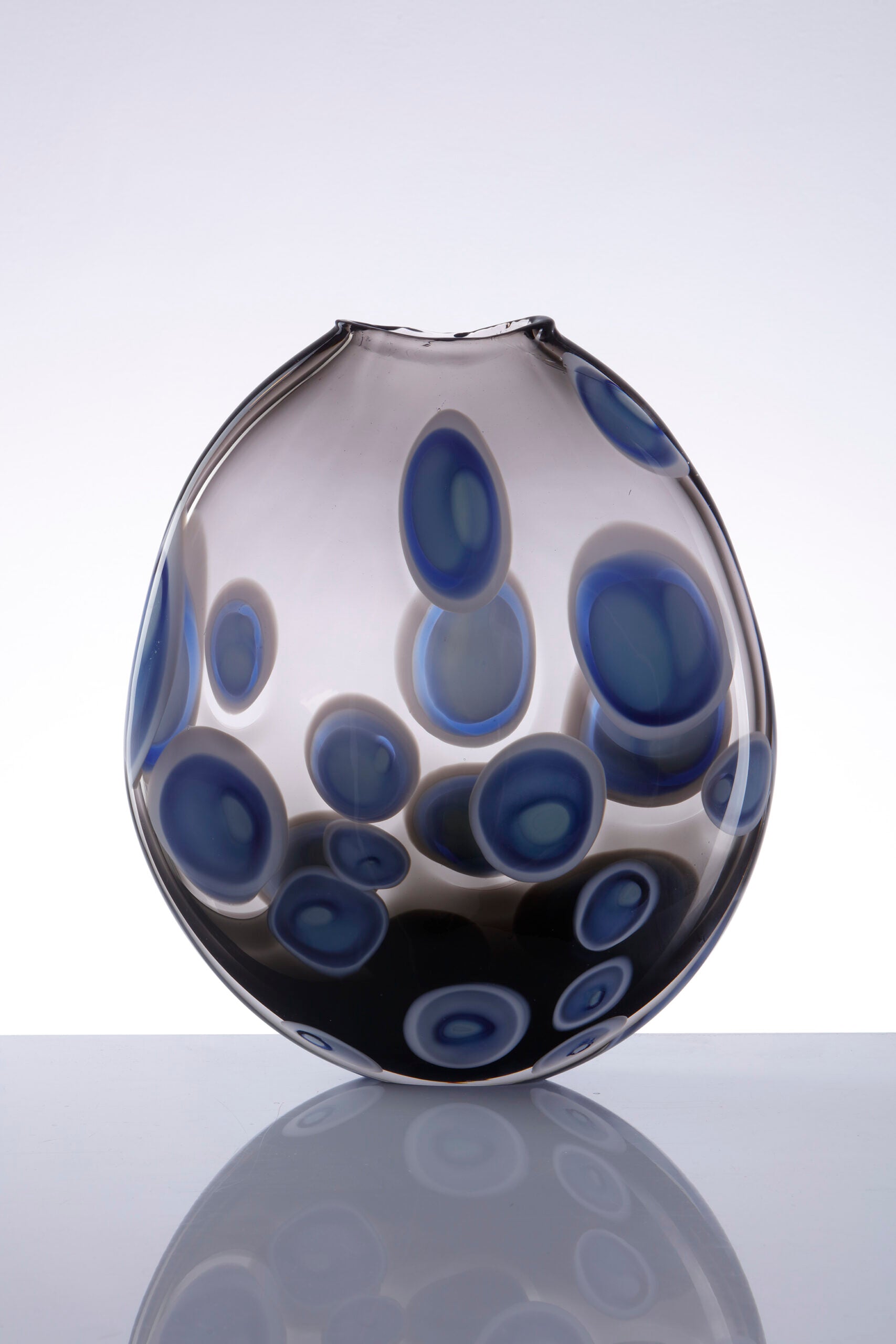 Allister Malcolm- Tondo Hand Blown Glass Vase,Small Twillight - Primrose Gallery and Framing 