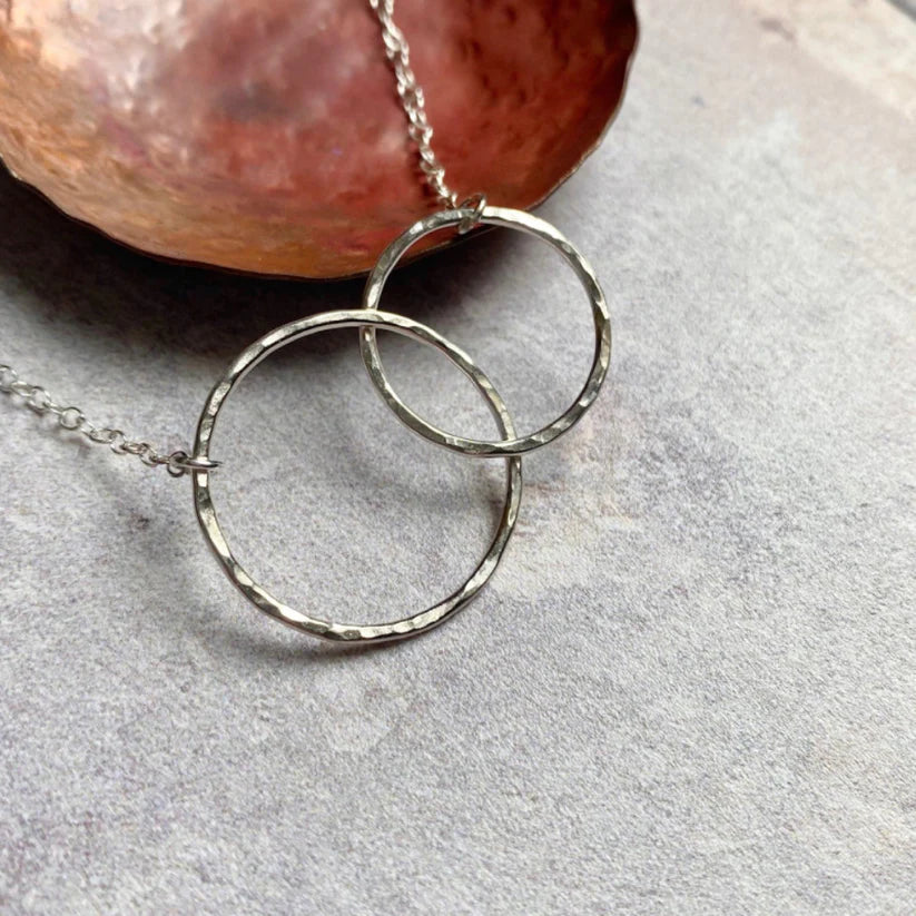 Zoe Ruth- Silver and Open Two Ring Necklace
