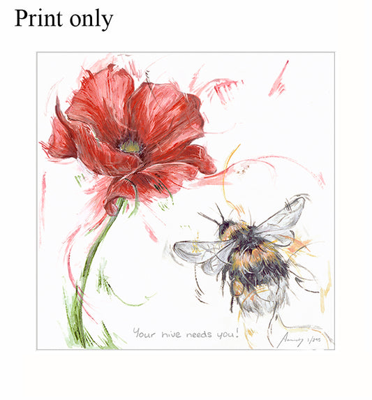 Aaminah Snowdon-Your Hive Needs You, Mounted Limited Edition Print