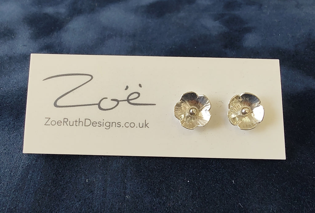 Zoe Ruth- Silver Flower Studs - Primrose Gallery and Framing 