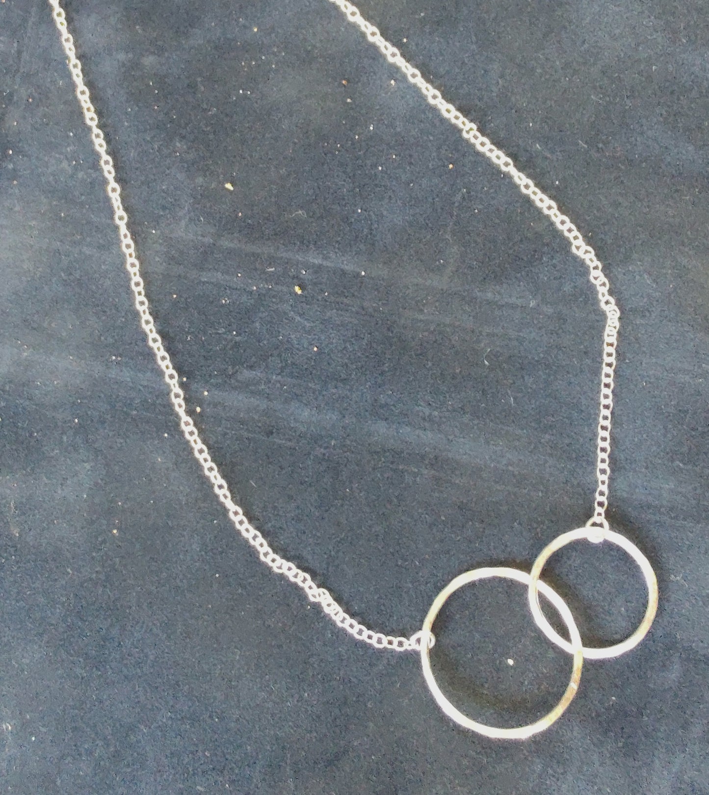 Zoe Ruth- Silver and Open Two Ring Necklace