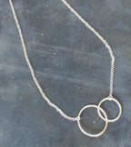 Zoe Ruth- Silver and Open Two Ring Necklace - Primrose Gallery and Framing 