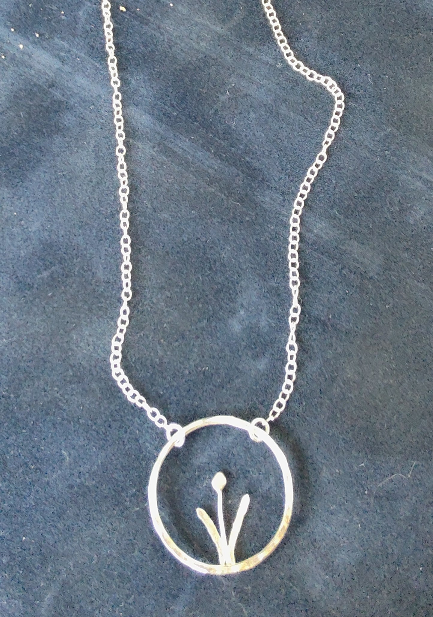 Zoe Ruth- Silver Open Circle  Spring Flower Necklace