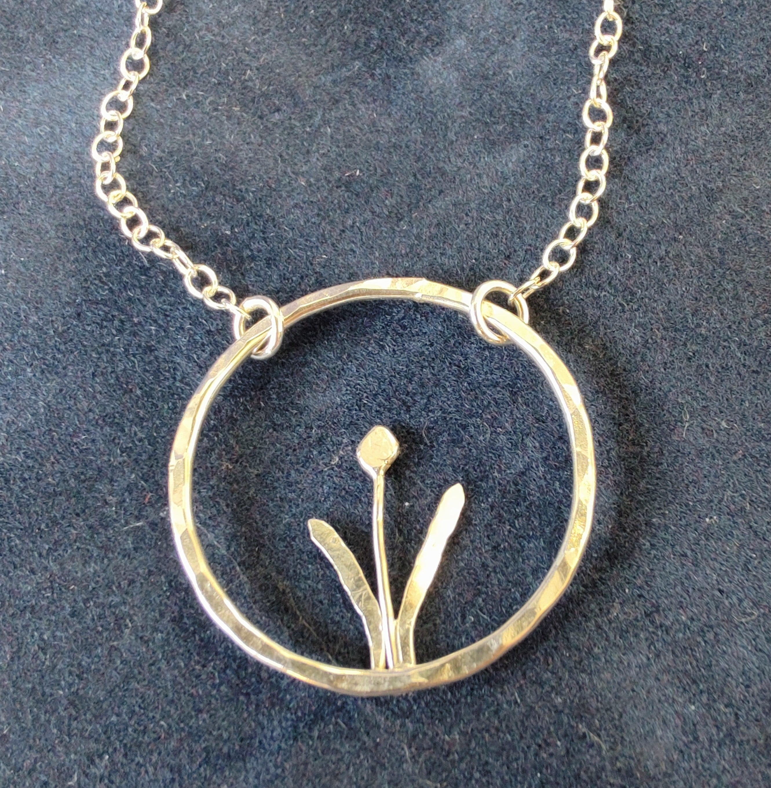 Zoe Ruth- Silver Open Circle  Spring Flower Necklace - Primrose Gallery and Framing 