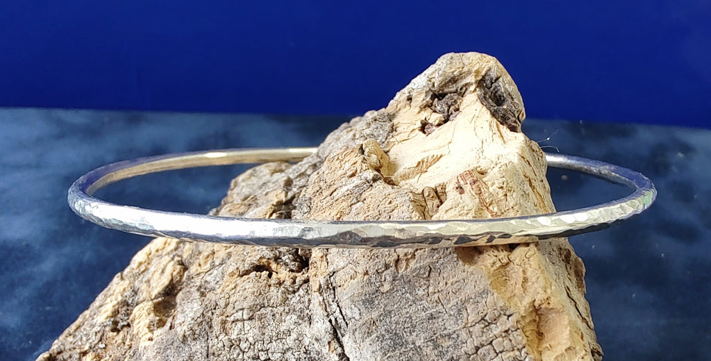 Zoe Ruth- Silver Hammered bangle - Primrose Gallery and Framing 