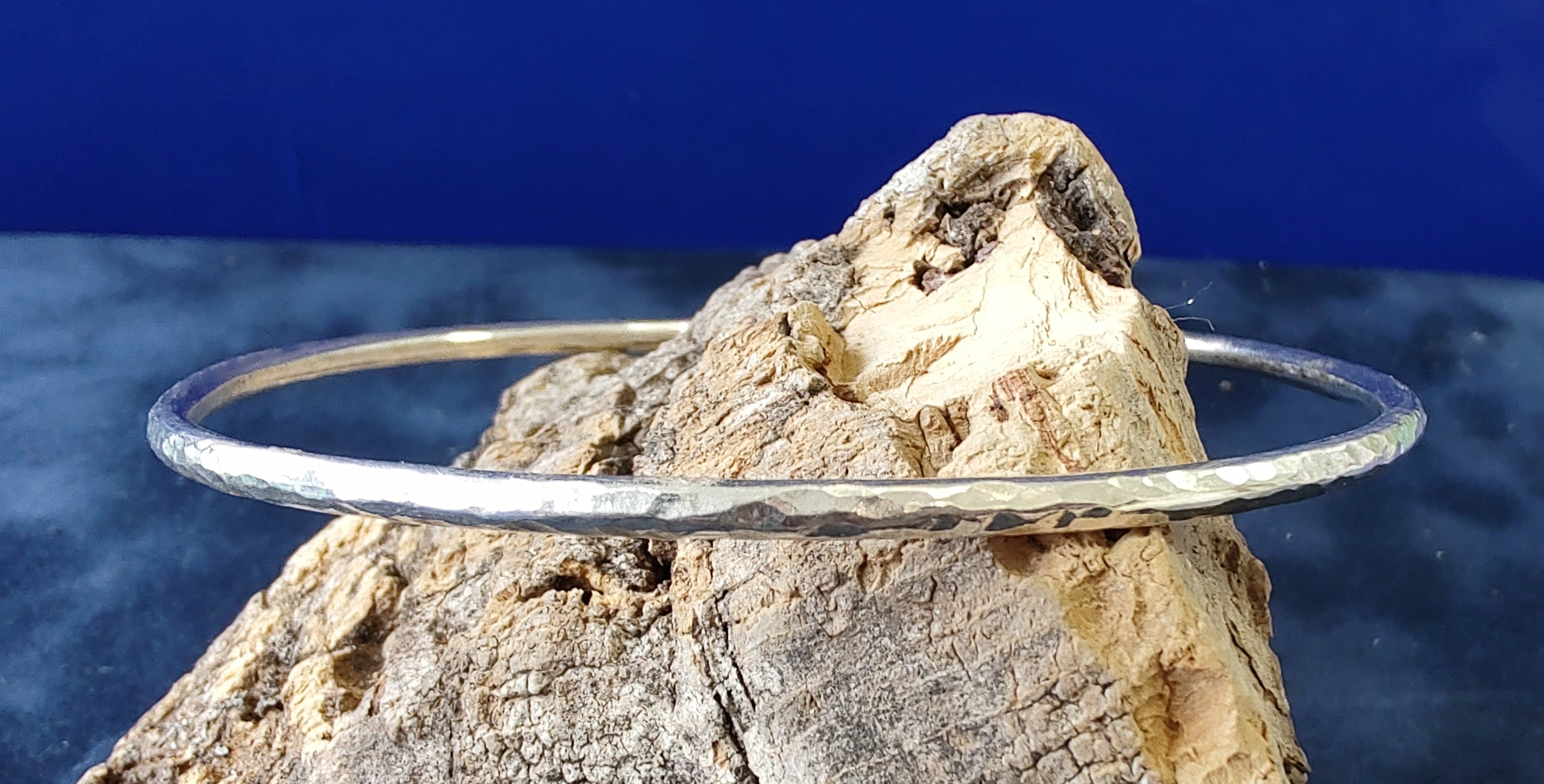 Zoe Ruth- Silver Hammered bangle - Primrose Gallery and Framing 