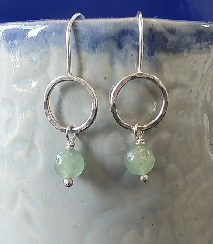 Zoe Ruth- Silver and Aventurine Earrings