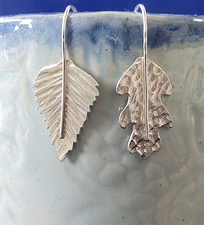 Zoe Ruth- Silver oak and birch Leaf Earrings
