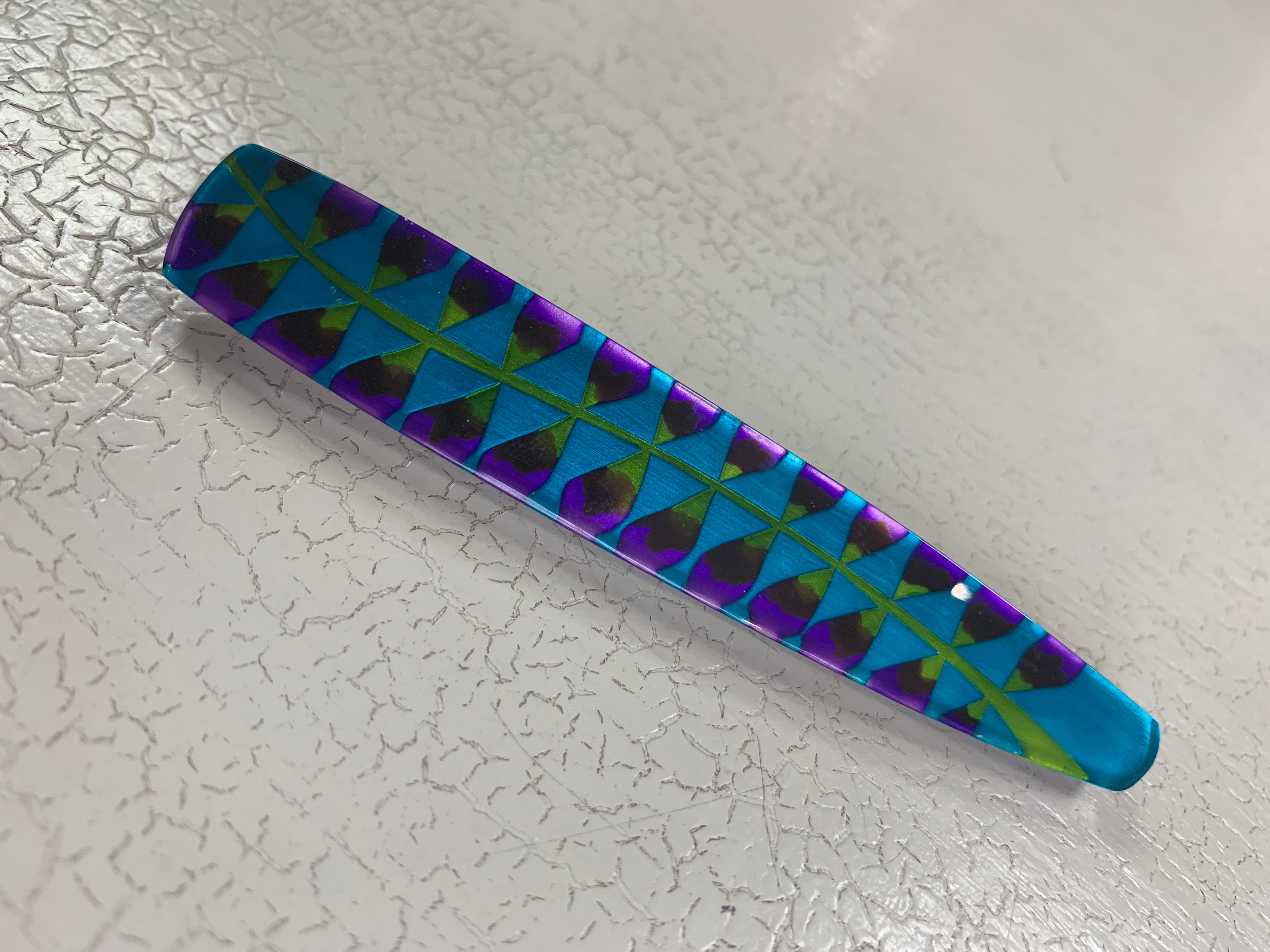 Rowena Park - Acrylic Turquoise Brooch