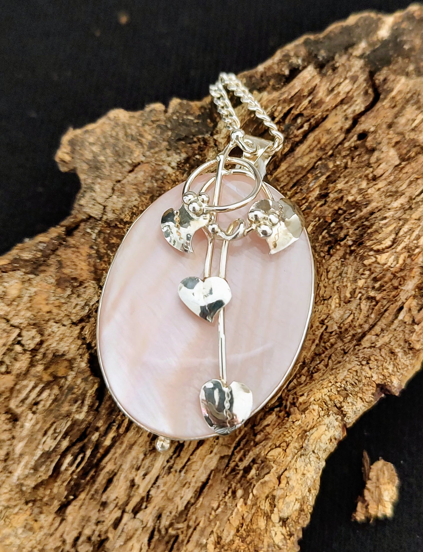 Helen West - Pink Mother of Pearl and Silver Pendant