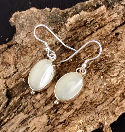 Helen West - Mother of Pearl and Silver Drop Earrings