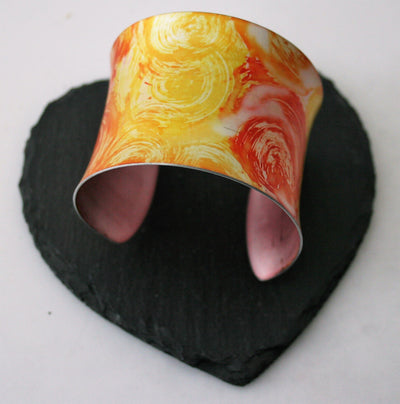 Miranda Peckitt- Anodised Aluminium Cuff, Orange Rose - Primrose Gallery and Framing 