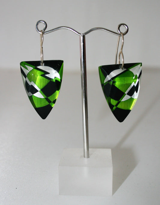 Rowena Park- Acrylic Triangular Deco drop Earrings