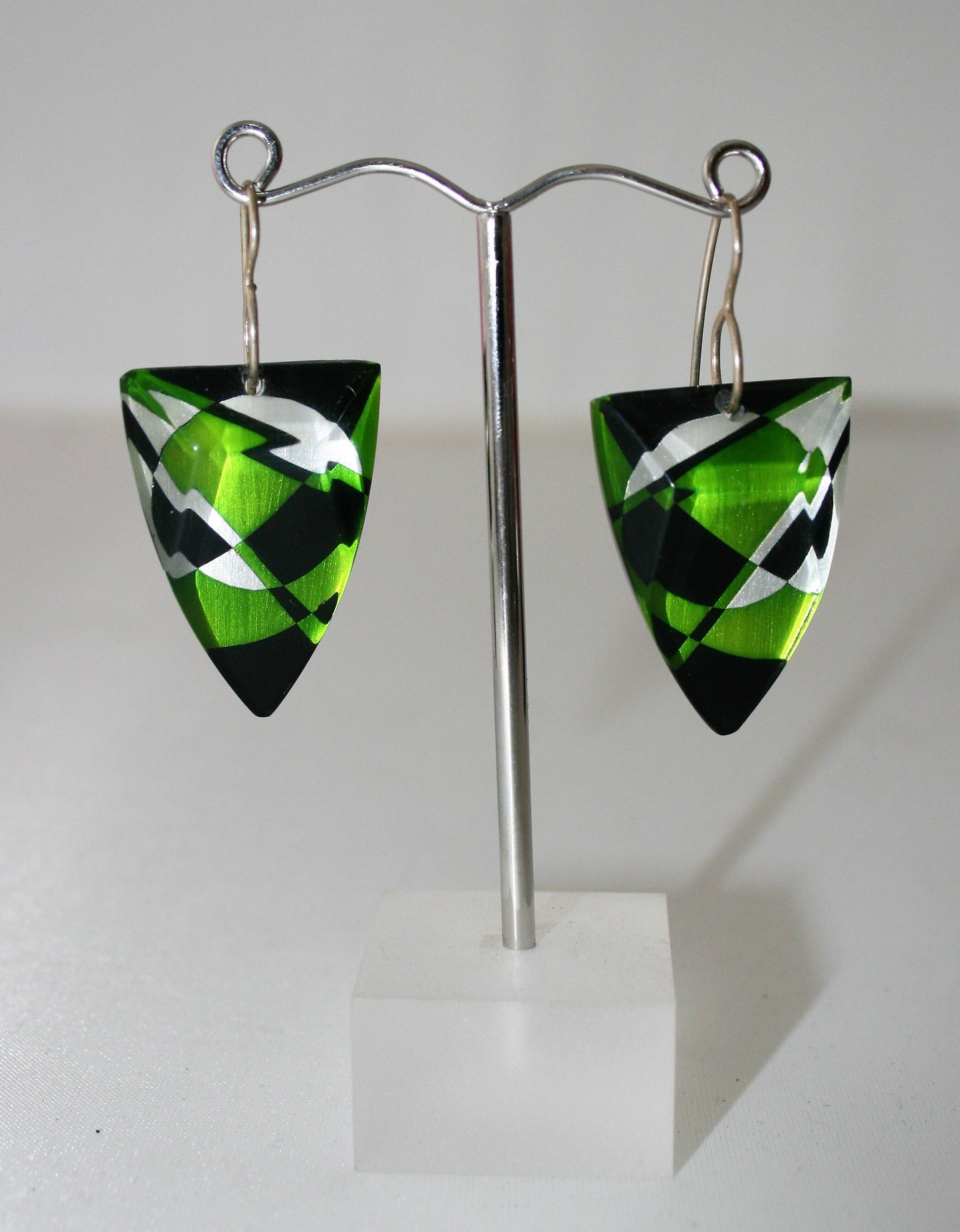 Rowena Park- Acrylic Triangular Deco drop Earrings
