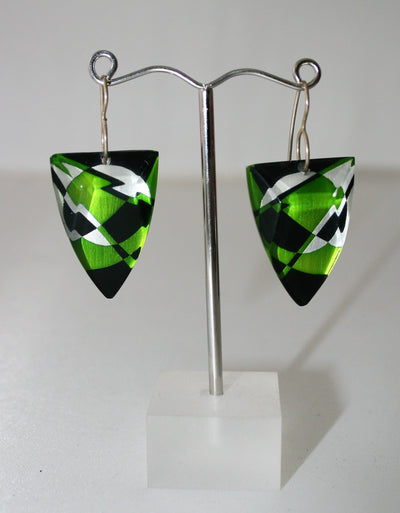 Rowena Park- Acrylic Triangular Deco drop Earrings - Primrose Gallery and Framing 