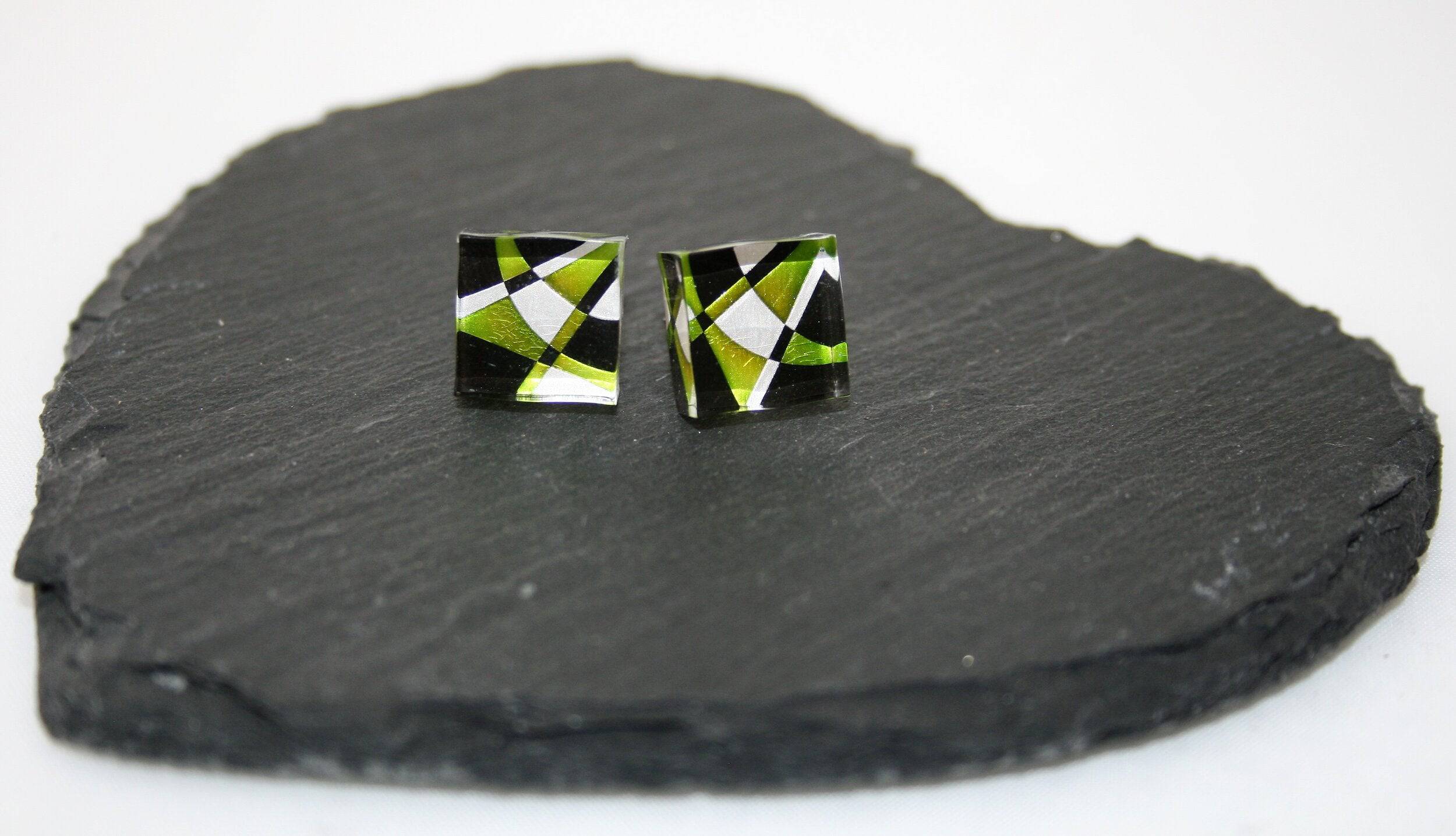 Rowena Park- Acrylic Deco Square Flat Studs - Primrose Gallery and Framing 