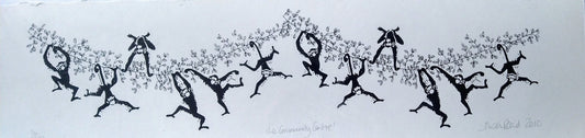 Alison Read - Lino artist-  Naughty monkeys on branch-"The Community Centre"