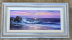 Andrew Grant Kurtis- Morning Breeze Across the Bay, Oil on Board of Coastal Sunset - Primrose Gallery and Framing 