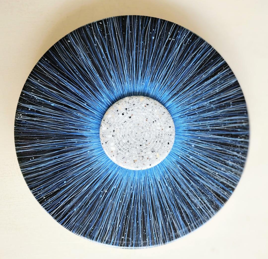 Andy Harris- Turned Wooden Platter, Blue Moon