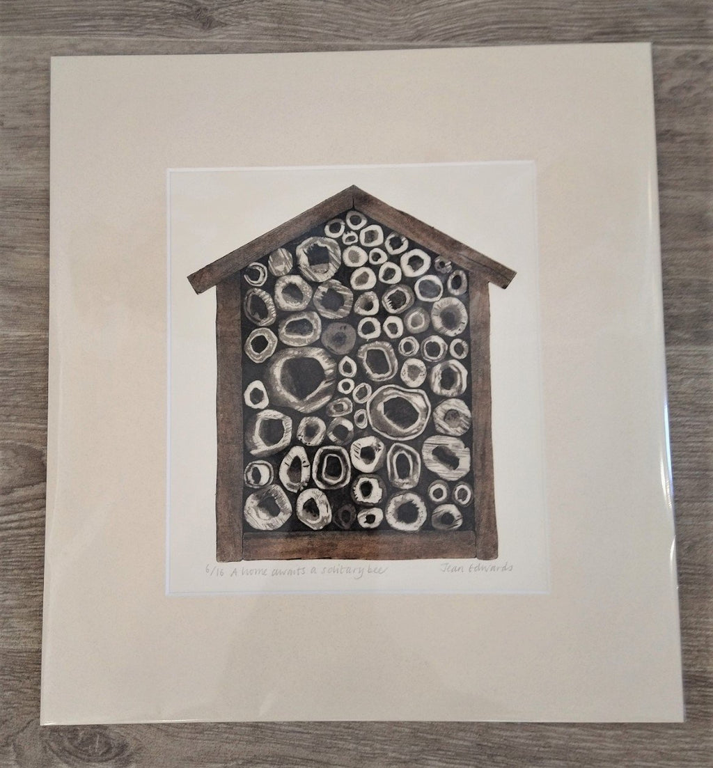 Jean Edwards- A Home Awaits a Solitary Bee - Primrose Gallery and Framing 
