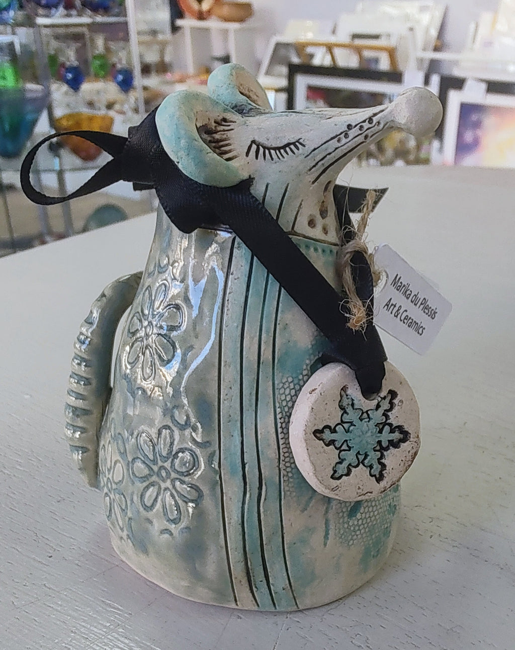 Marika Du Plessis- Ceramic impressed Mouse, Large - Primrose Gallery and Framing 