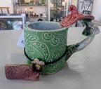 Marika Du Plessis- Toadstool Coffee Cup, Green - Primrose Gallery and Framing 