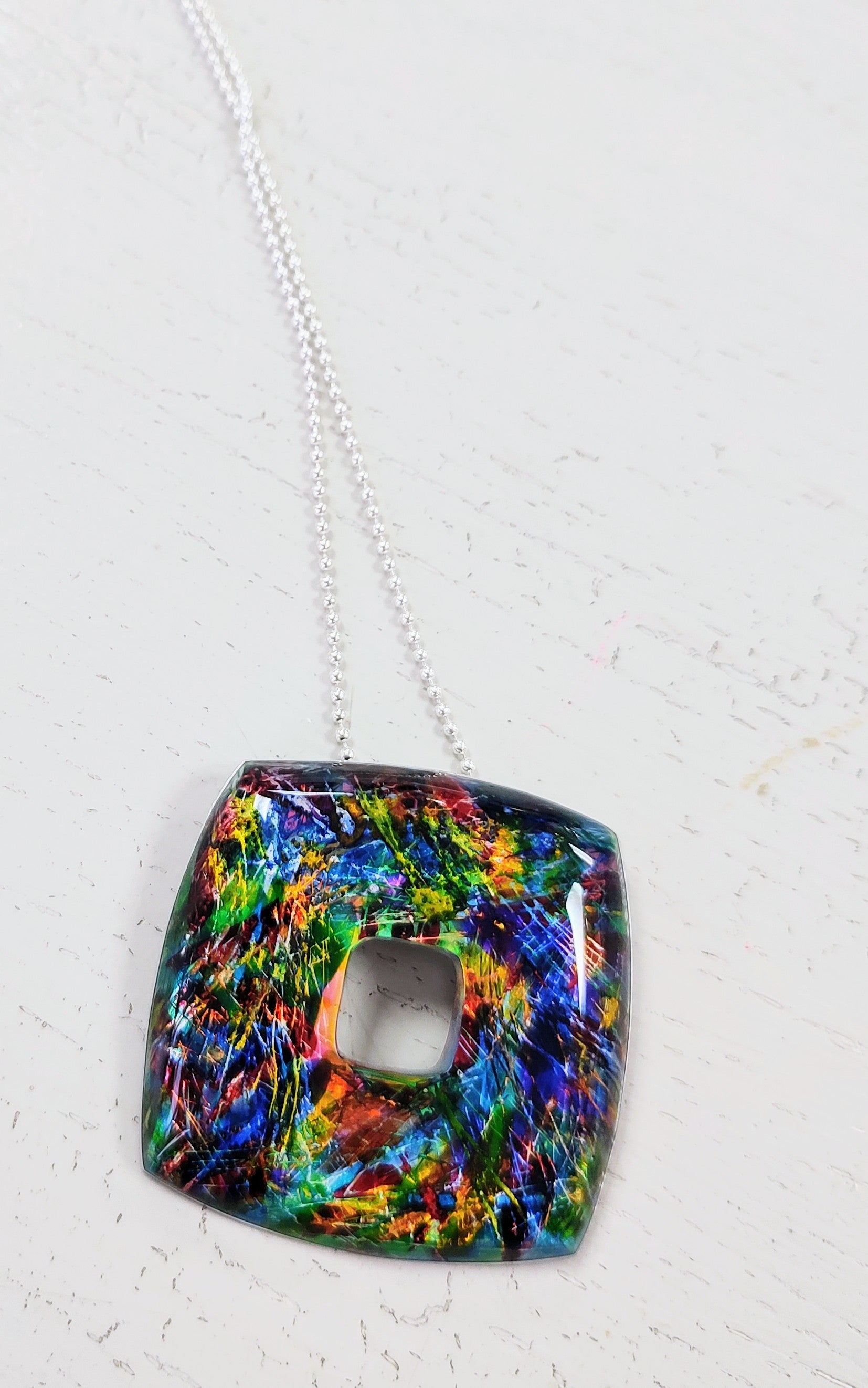 Rowena Park- Acrylic Opal Pebble Pendant - Primrose Gallery and Framing 