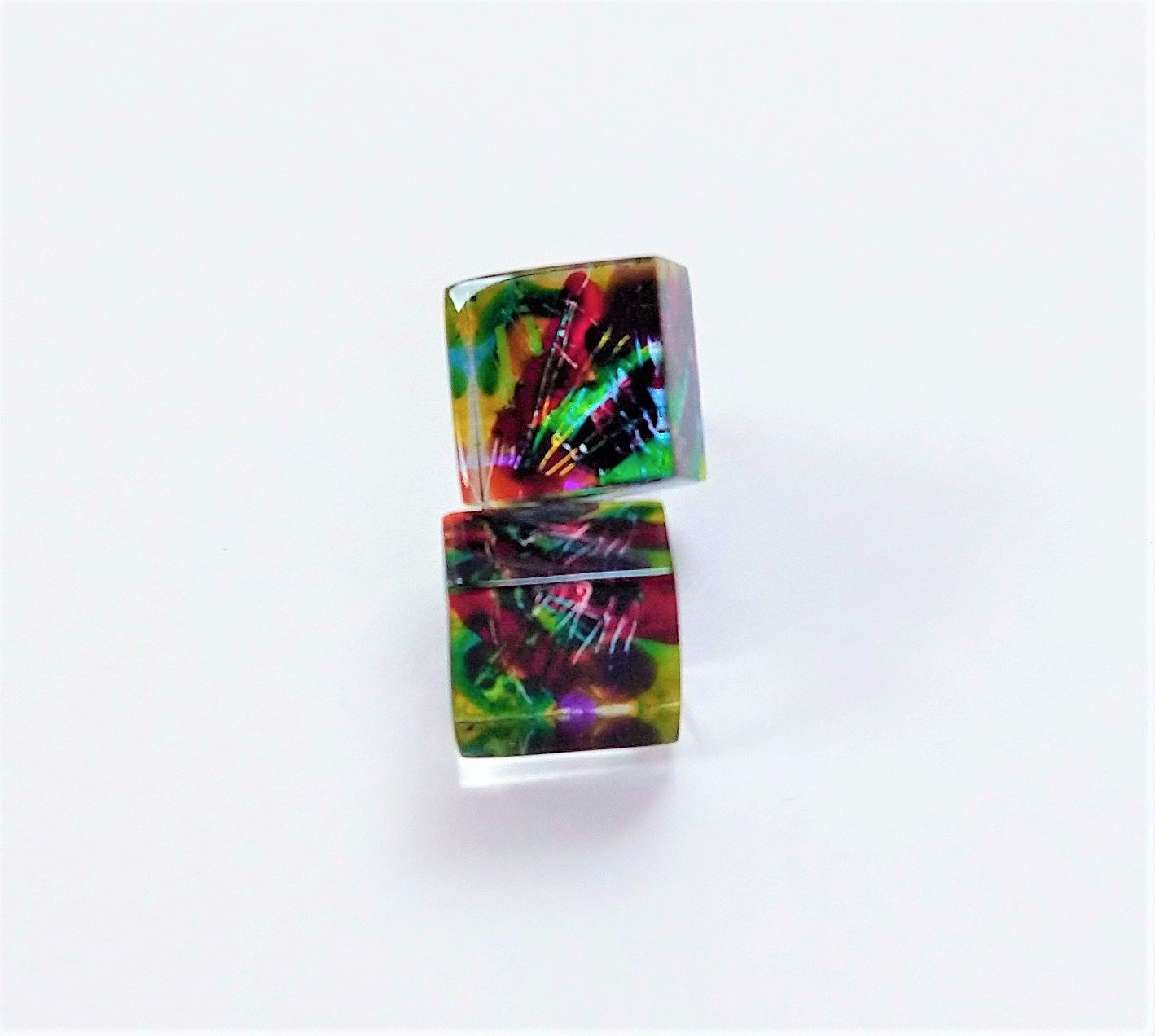Rowena Park- Acrylic  Square Opal  small Studs