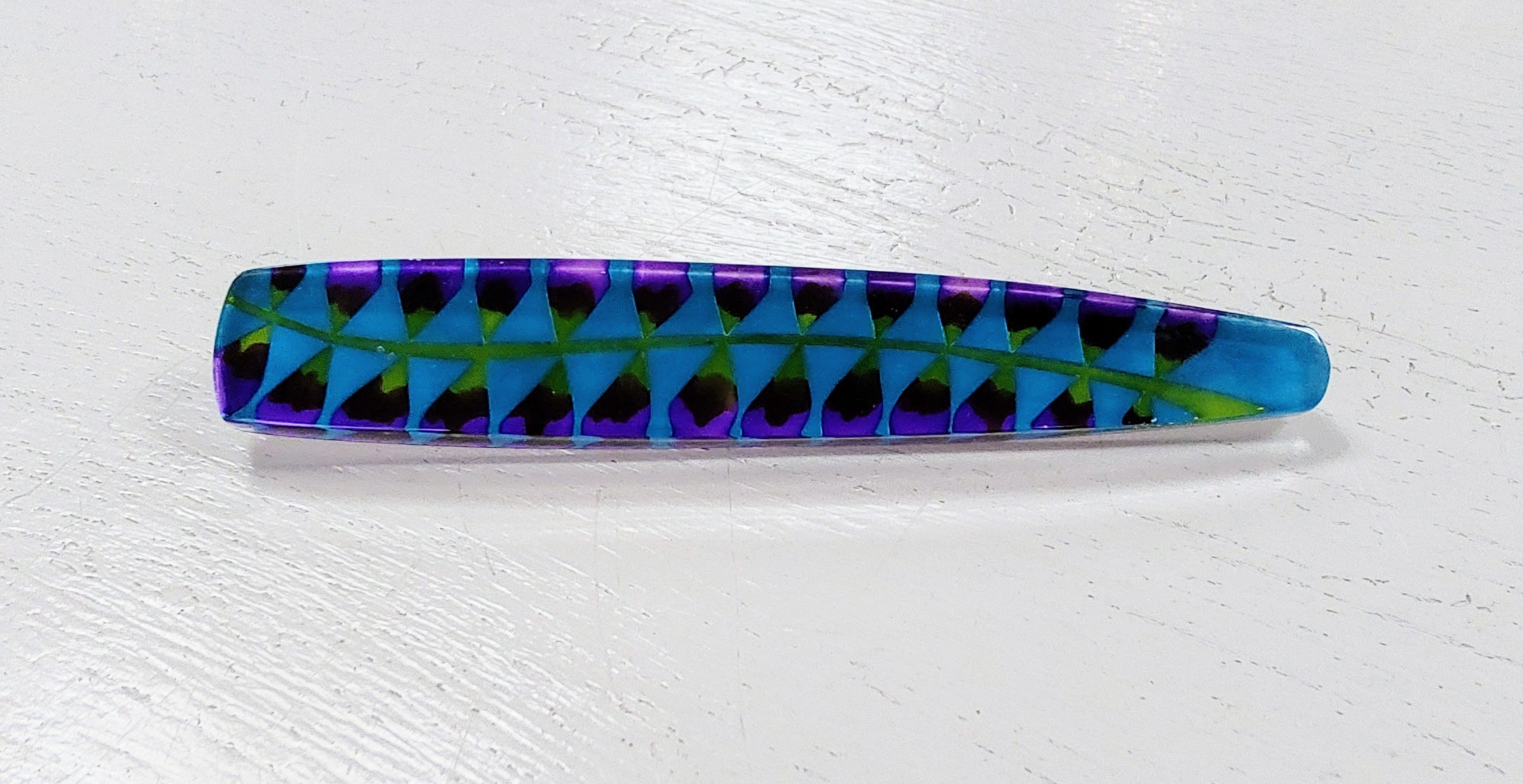Rowena Park - Acrylic Turquoise Brooch - Primrose Gallery and Framing 