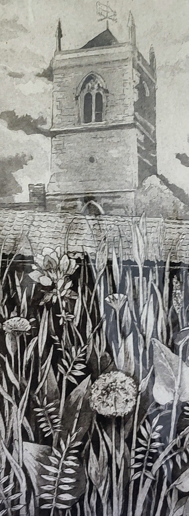 Sorrell Kinley- All Saints Church from Church Close, Sudborough