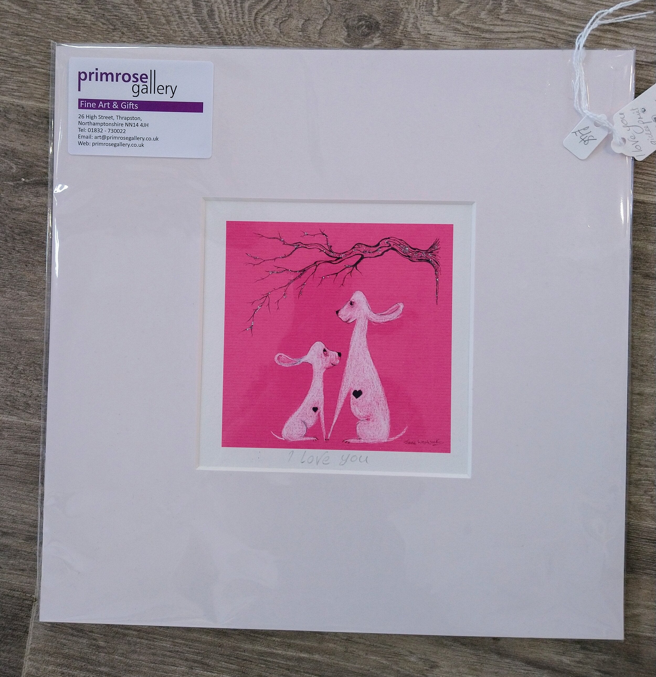 Jane Warwick -I Love You, Mounted Ltd Edition Hand Embellished Print - Primrose Gallery and Framing 