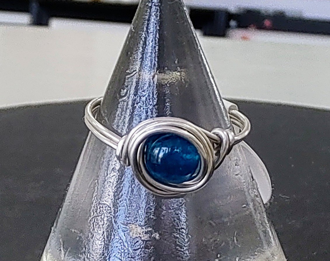 Zoe Ruth- Silver or Copper Wire Gemstone Ring - Primrose Gallery and Framing 