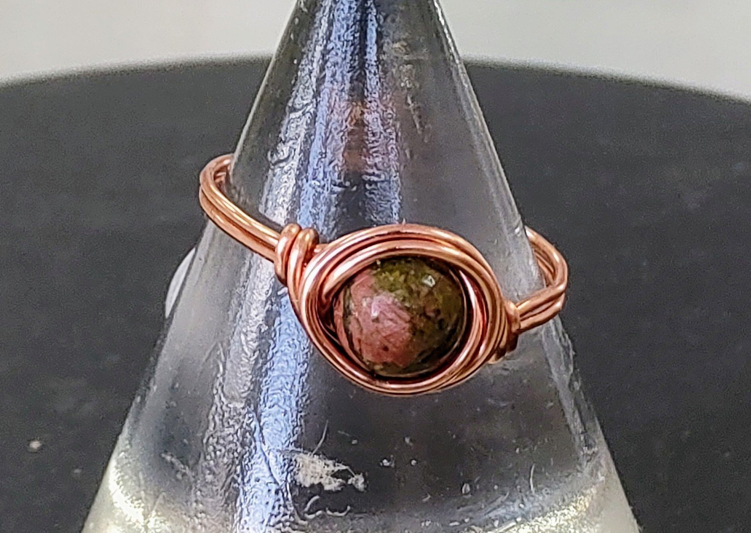 Zoe Ruth- Silver or Copper Wire Gemstone Ring - Primrose Gallery and Framing 