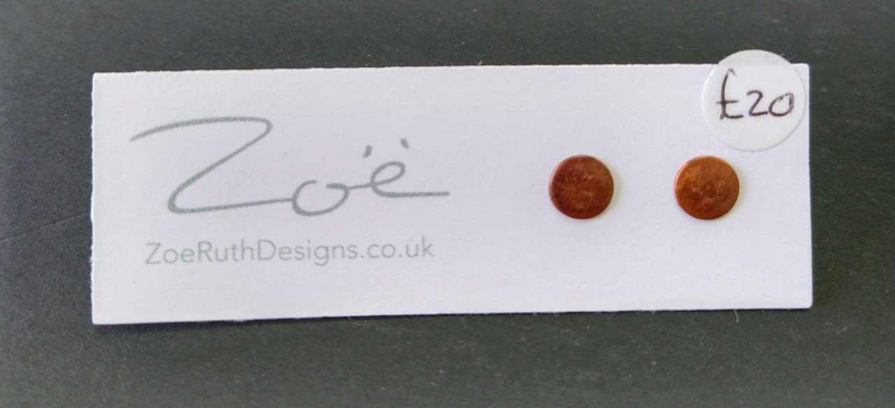 Zoe Ruth- Copper Disc Studs - Primrose Gallery