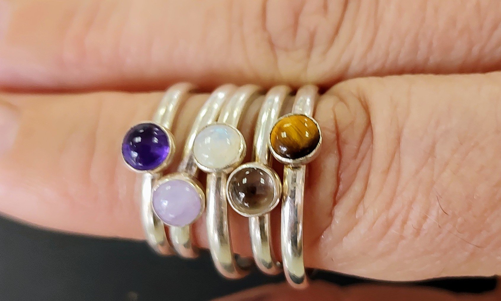 Zoe Ruth- Silver Gemstone Stacking Ring - Primrose Gallery and Framing 