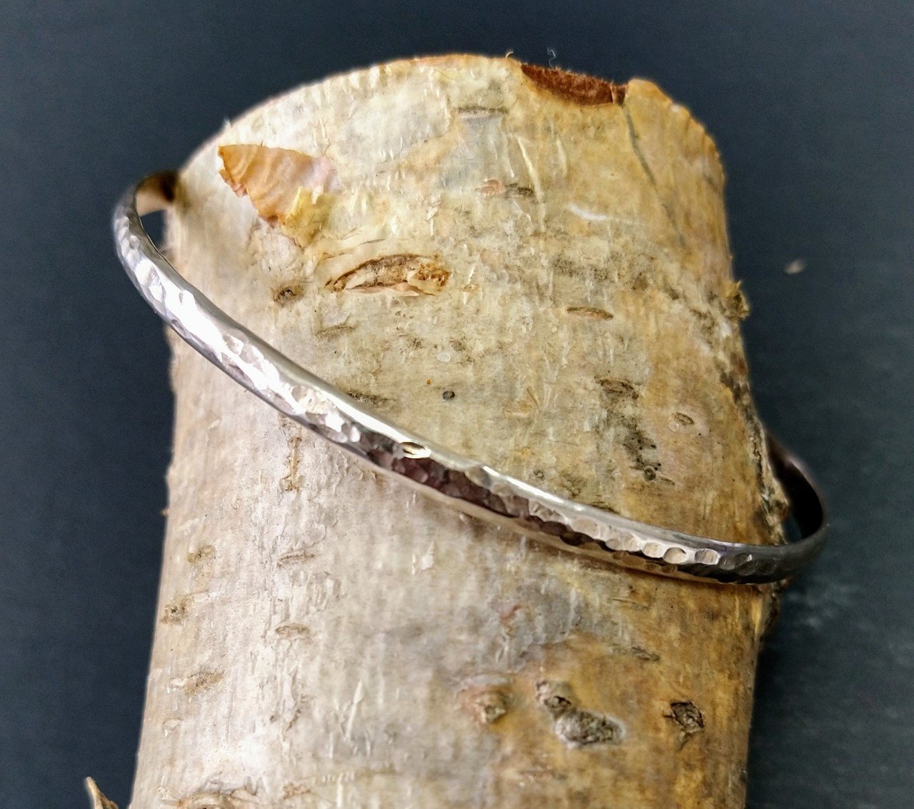Zoe Ruth- Silver Hammered bangle - Primrose Gallery