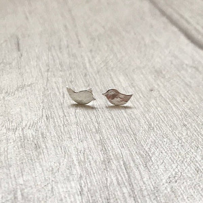 Zoe Ruth- Silver Tiny Bird Drop Studs - Primrose Gallery and Framing 